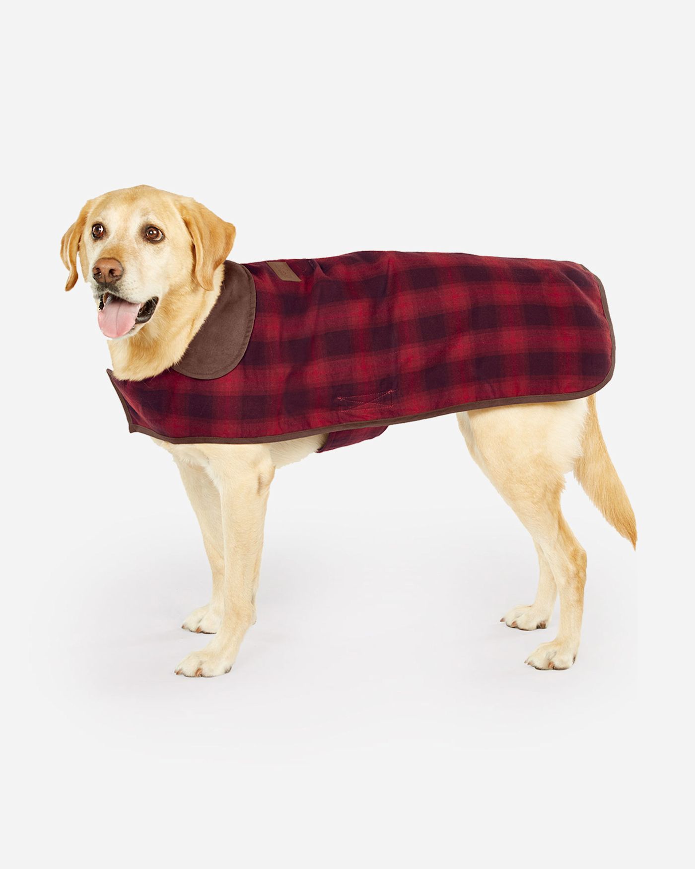 RED OMBRE PLAID DOG COAT